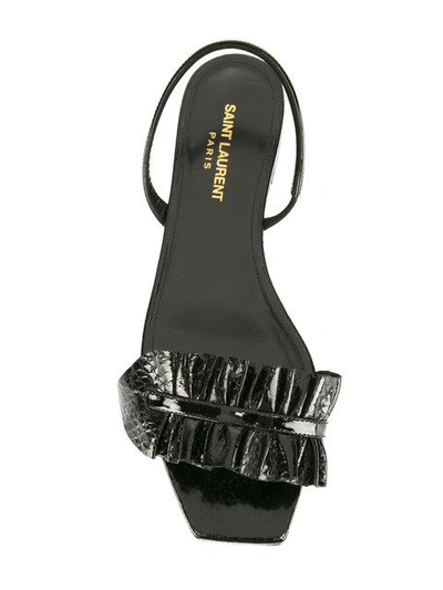 Shop Saint Laurent Edie 05 Ruffle Strap Sandals - Black