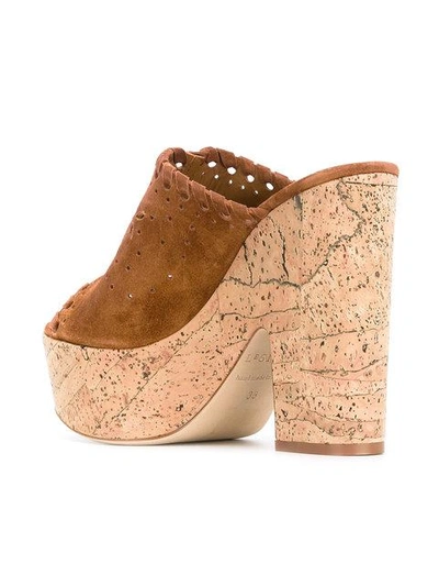 Shop Le Silla Slip On Wedges In Brown