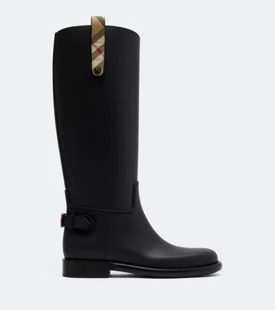 Burberry Lf Cavalier Rain Boot In Black