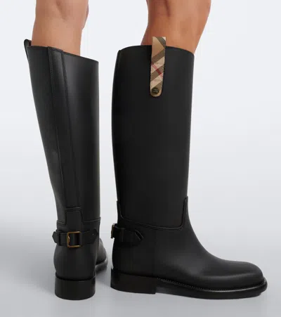 Burberry Lf Cavalier Rain Boot In Black