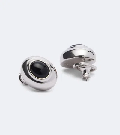 Dehanche Déhanche Onyx Stud Earrings In Silver