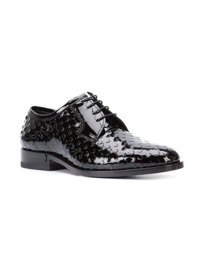 Shop Saint Laurent Patent Derby Shoes In Black