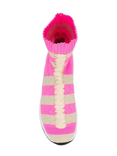 Shop Fendi Striped Sneakers