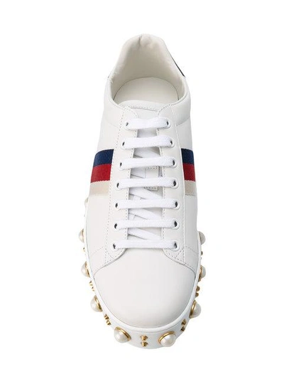 Shop Gucci Ace Studded Low Top Sneakers