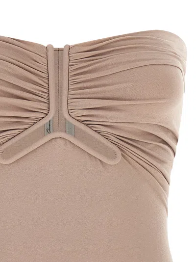 Rick Owens Pink Solid Strapless Top In Beige