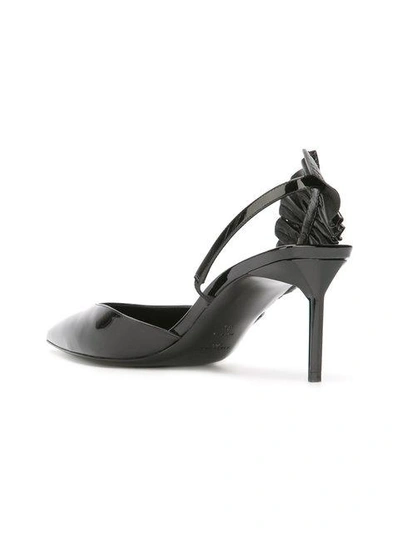 Shop Saint Laurent Ruffle Trim Slingback Pumps