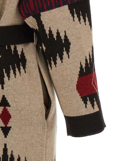 Alanui Icon Belted Coat Fringe Warm Design In Multi
