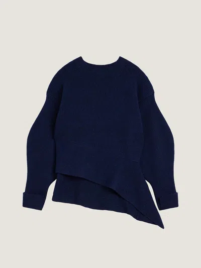 Givenchy Asymmetric Sweater In Wool And Cashmere In Blue
