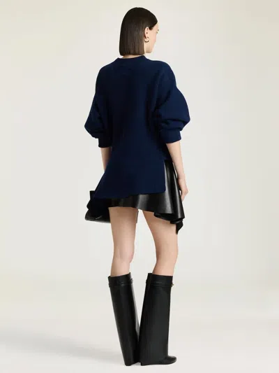 Givenchy Asymmetric Sweater In Wool And Cashmere In Blue