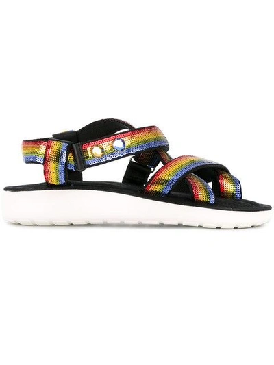 Shop Marc Jacobs Rainbow Sequined Sandals - Black