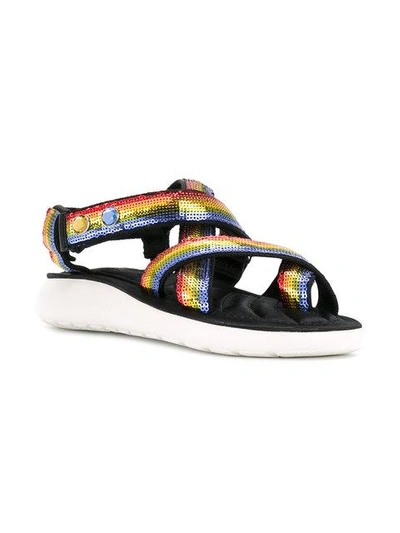 Shop Marc Jacobs Rainbow Sequined Sandals - Black