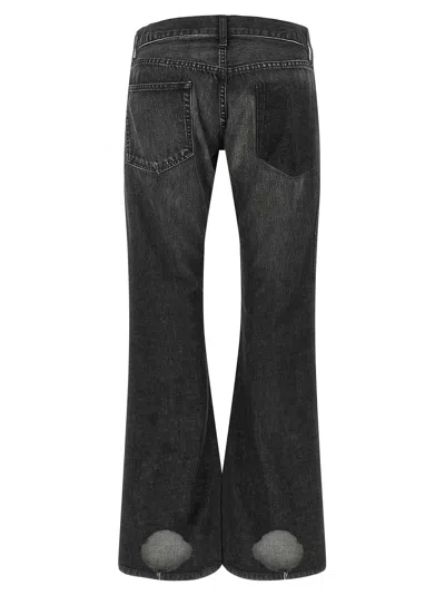 Junya Watanabe Patchwork Distressed Flared Jeans In Black