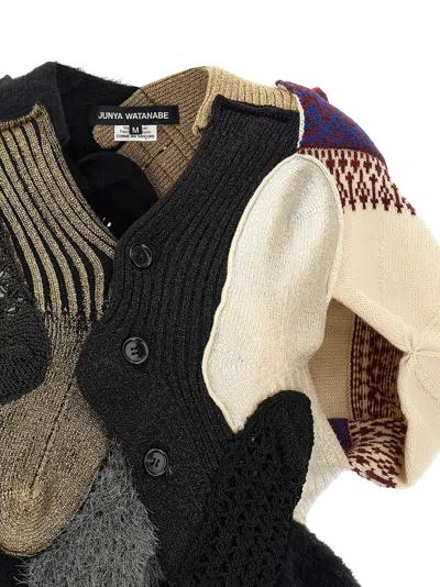 Junya Watanabe Mixed-material Patchwork Cardigan In Multi
