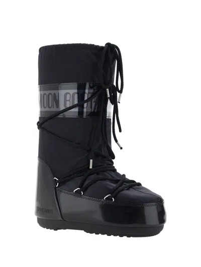 Moon Boot -inspired Mini Boots For Women In Black
