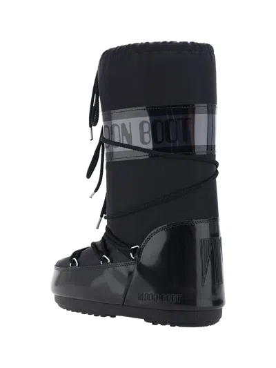 Moon Boot -inspired Mini Boots For Women In Black