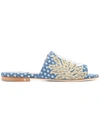 LAURENCE DACADE embroidered sandals,COTTON100%