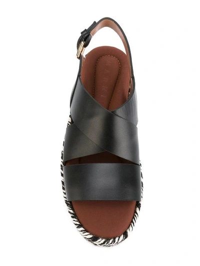 Shop Marni Braided Sole Sandals - Black