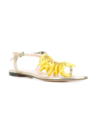 Shop Charlotte Olympia Sandalen Mit Bananenverzierung In Metallic