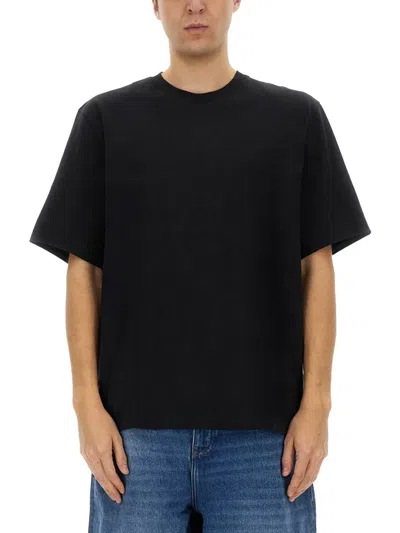 Studio Nicholson Lay Logo Detailed Crewneck T-shirt In Black