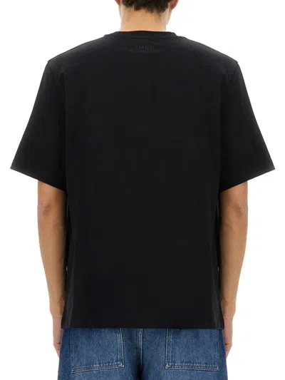 Studio Nicholson Lay Logo Detailed Crewneck T-shirt In Black