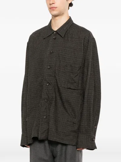 Ziggy Chen Checked Wool Shirt In Multi