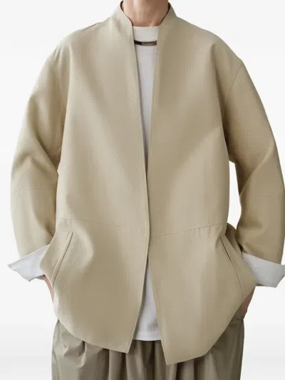 Less Paneled-sleeve Stand-collar Jacket In Neutrals