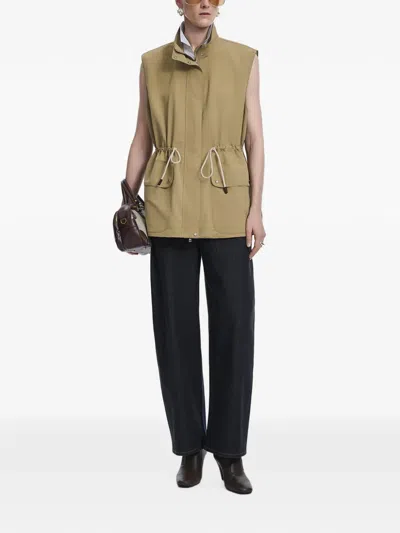 Jnby Drawstring Cargo-pocket Vest In Neutral