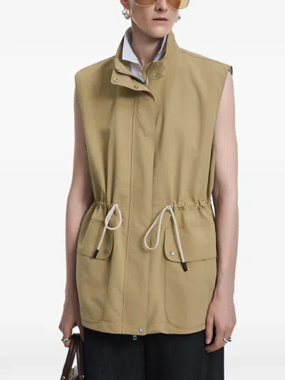 Jnby Drawstring Cargo-pocket Vest In Neutral