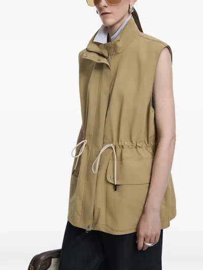 Jnby Drawstring Cargo-pocket Vest In Neutral