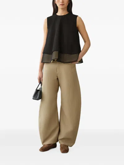 Less Double-layer Blouse In Black