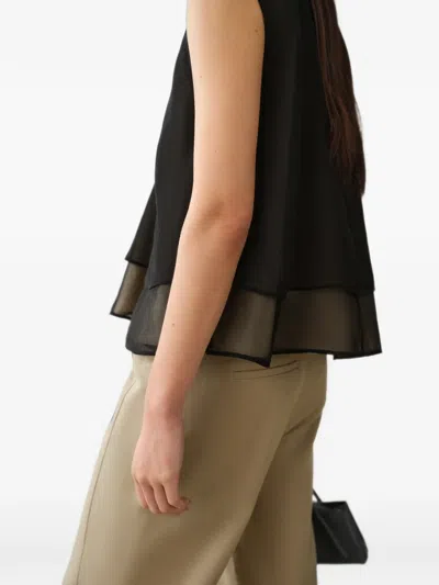 Less Double-layer Blouse In Black