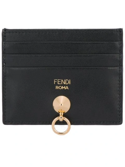 Shop Fendi Black Branded Cardholder In F0kur      Black