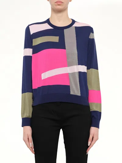 Kenzo Geometric-pattern Long-sleeve Sweater In Multi