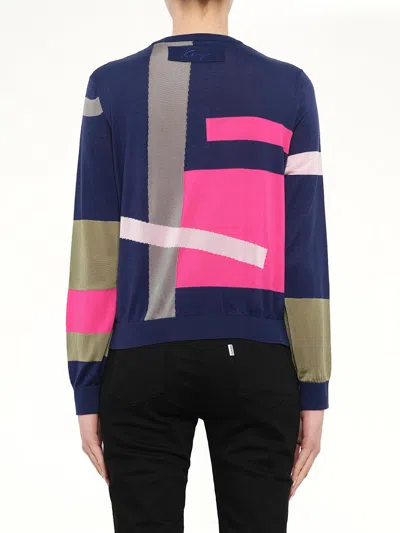 Kenzo Geometric-pattern Long-sleeve Sweater In Multi