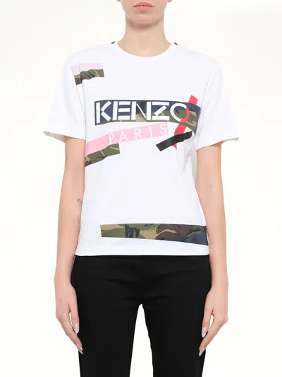 Kenzo Patch Print T-shirt In White