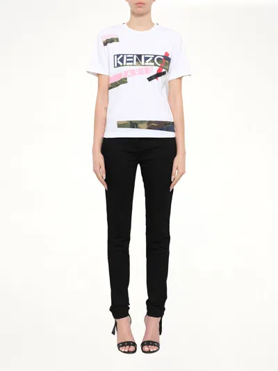 Kenzo Patch Print T-shirt In White