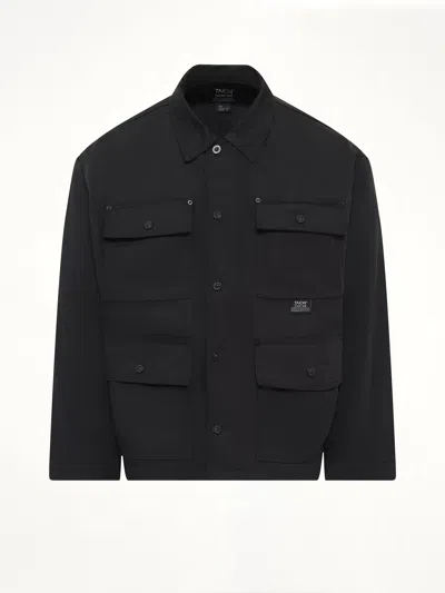 Taion Non Down Button-up Shirt Jacket In Black
