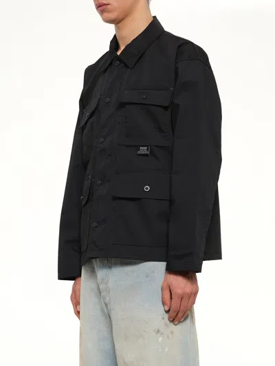 Taion Non Down Button-up Shirt Jacket In Black