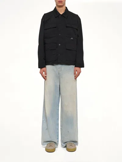 Taion Non Down Button-up Shirt Jacket In Black