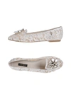 Dolce & Gabbana Round Toe Loafers In Light Grey