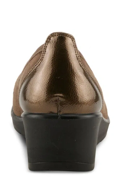 Flexus By Spring Step Macadi Cap Toe Platform Wedge Pump In Bronze Multi