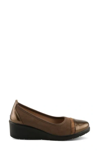 Flexus By Spring Step Macadi Cap Toe Platform Wedge Pump In Bronze Multi