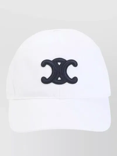 Celine Triomphe Baseball Cap In White