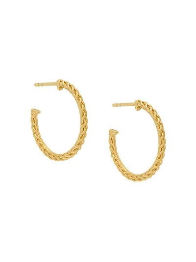 Shop Astley Clarke Medium Spiga Hoop Earrings - Metallic