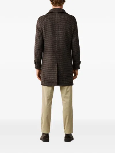 Hackett London Houndstooth-pattern Coat In Gray