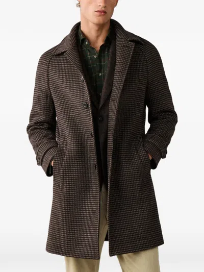 Hackett London Houndstooth-pattern Coat In Gray