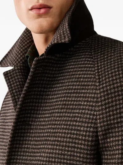 Hackett London Houndstooth-pattern Coat In Gray