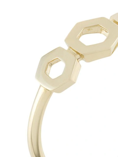 Shop Astley Clarke Plain Triple Honeycomb Ring - Metallic