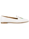 AQUAZZURA White Toucan Slipper Flats,COTTON100%