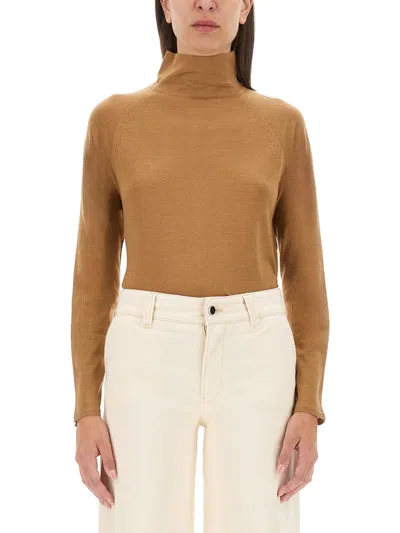 Kiton Cashmere Sweater With High Neck In Brown